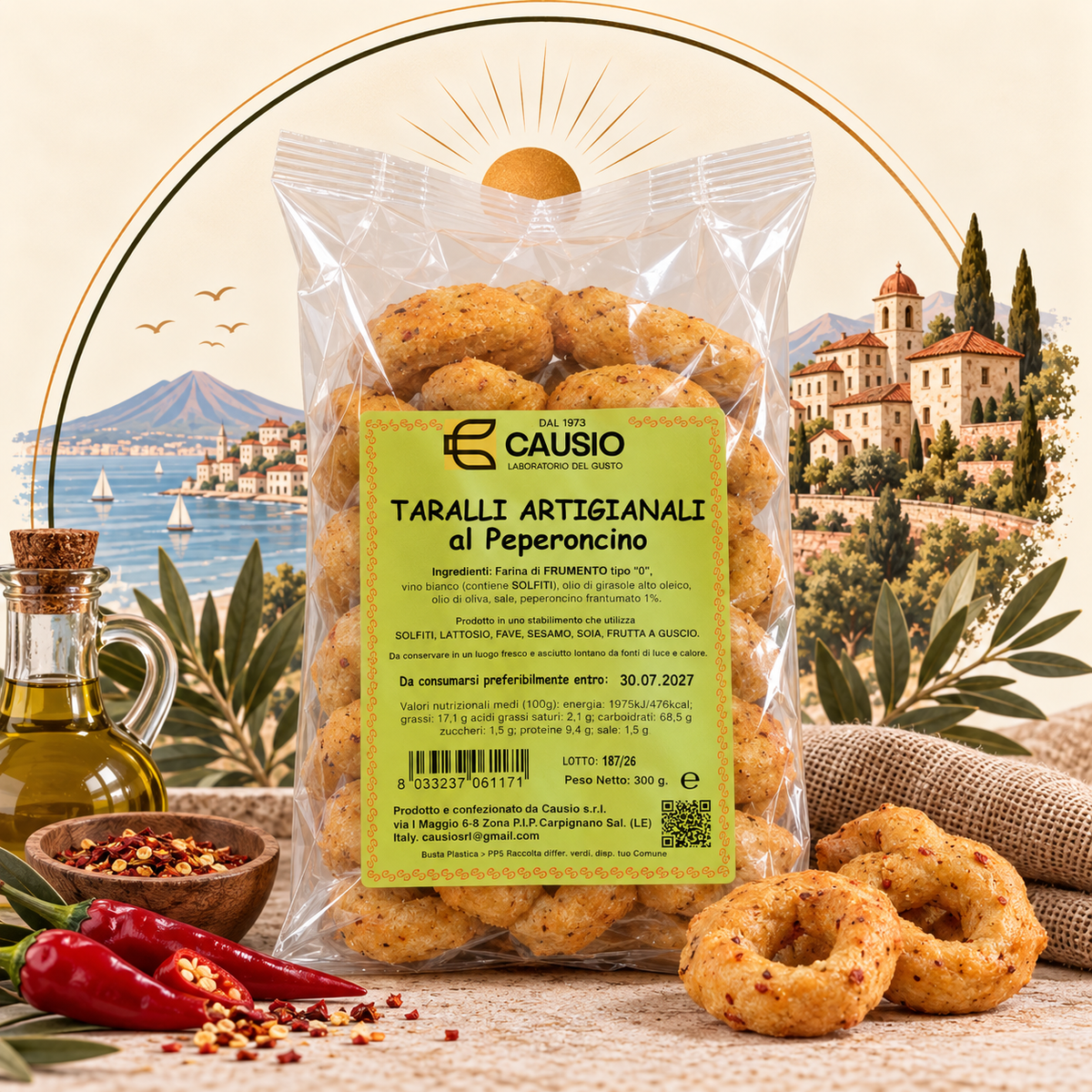 CAUSIO Taralli artisanal au piment 300g