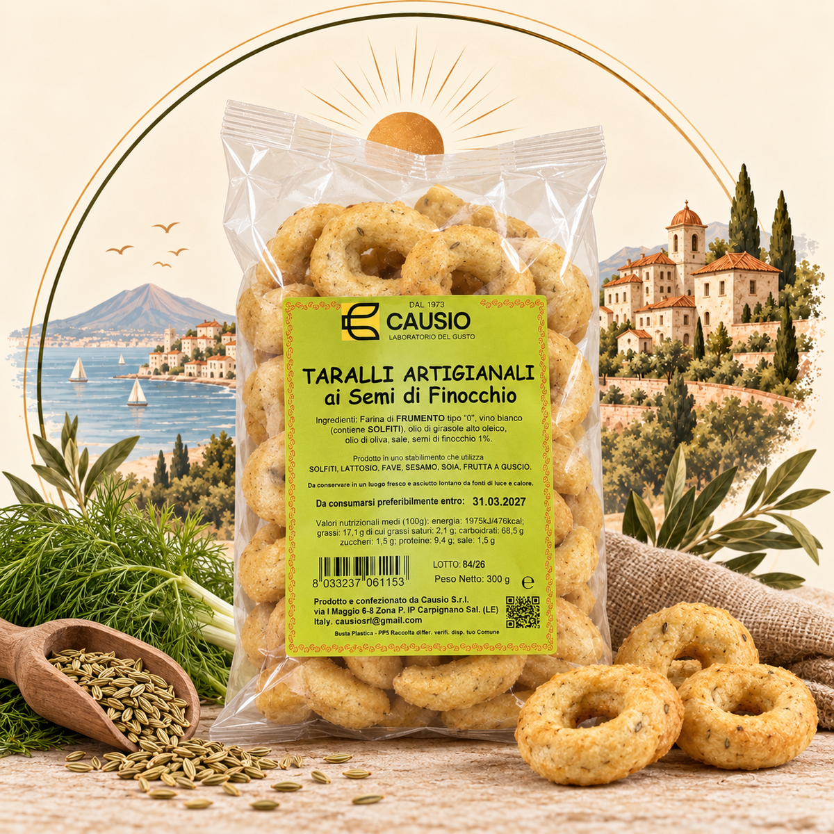 CAUSIO Taralli artisanal au fenouil 300g
